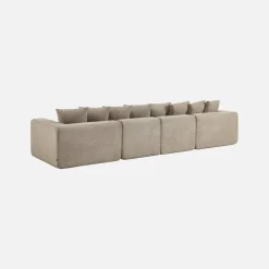 Sofá modular em tecido chenille, 4 lugares