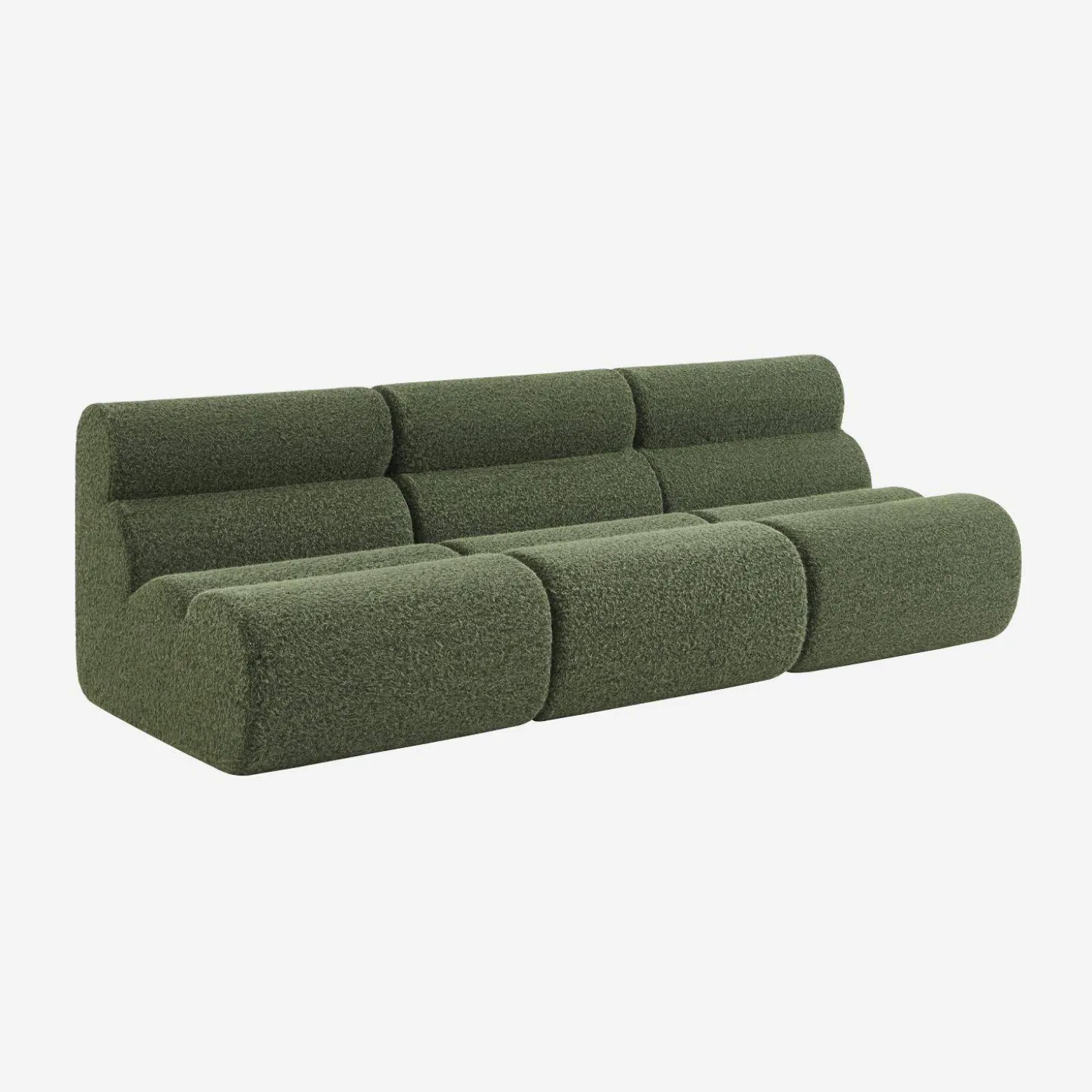 Sofá modular em tecido efeito alpaca, 3 lugares