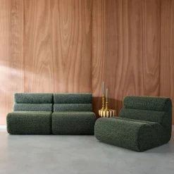 Sofá modular em tecido efeito alpaca, 3 lugares