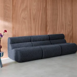 Sofá modular em tecido efeito alpaca, 3 lugares