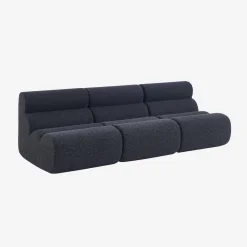 Sofá modular em tecido efeito alpaca, 3 lugares