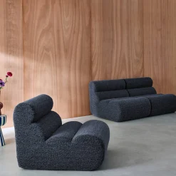 Sofá modular em tecido efeito alpaca, 3 lugares