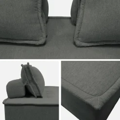 Sofá modular em tecido liso, 4 lugares