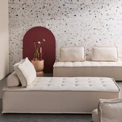 Sofá modular em tecido liso, 4 lugares