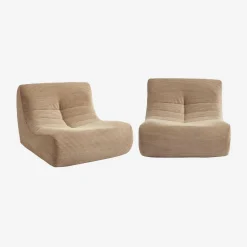 Sofá modular em tecido veludo canelado, 2 lugares