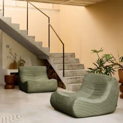 Sofá modular em tecido veludo canelado, 2 lugares