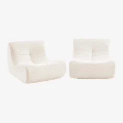 Sofá modular em tecido veludo canelado, 2 lugares
