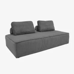 Sofá modular em tecido veludo canelado de 3 lugares