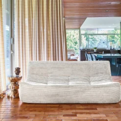 Sofá modular em veludo canelado, 3 lugares
