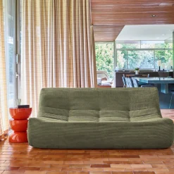 Sofá modular em veludo canelado, 3 lugares