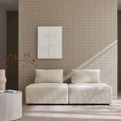 Sofá modular em veludo canelado, 2 lugares