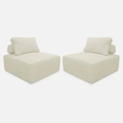Sofá modular em veludo canelado, 2 lugares