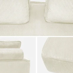 Sofá modular em veludo canelado, 4 lugares
