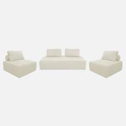 Sofá modular em veludo canelado, 4 lugares