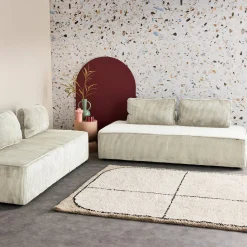 Sofá modular em veludo canelado, 4 lugares