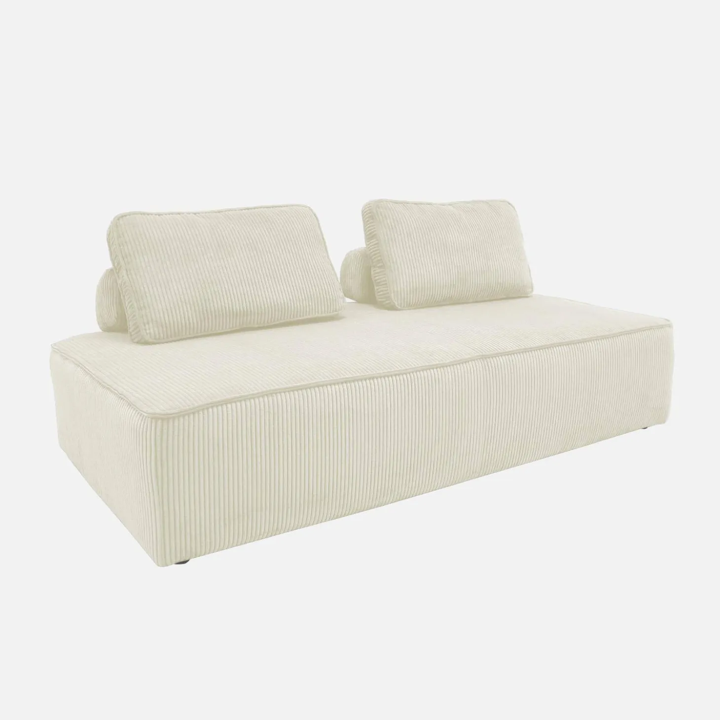 Sofá modular em veludo canelado, 4 lugares