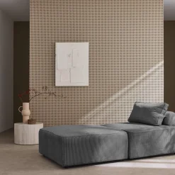 Sofá modular em veludo canelado, 2 lugares