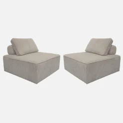 Sofá modular em veludo canelado, 2 lugares