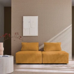 Sofá modular em veludo canelado, 2 lugares