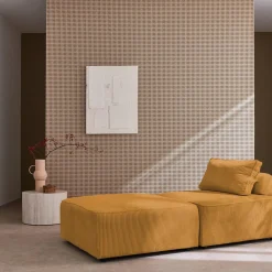 Sofá modular em veludo canelado, 2 lugares