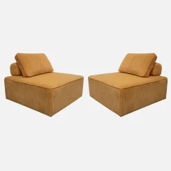 Sofá modular em veludo canelado, 2 lugares