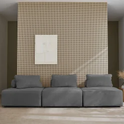 Sofá modular em veludo canelado, 3 lugares
