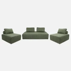Sofá modular em veludo canelado, 4 lugares
