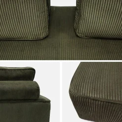 Sofá modular em veludo canelado, 4 lugares
