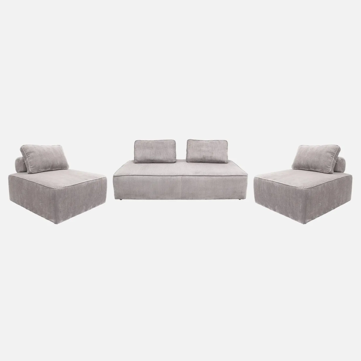 Sofá modular em veludo canelado, 4 lugares