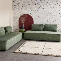 Sofá modular em veludo canelado, 4 lugares