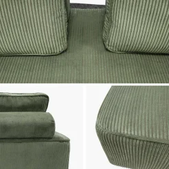 Sofá modular em veludo canelado, 4 lugares