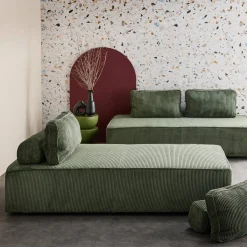 Sofá modular em veludo canelado, 4 lugares