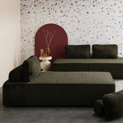Sofá modular em veludo canelado, 4 lugares