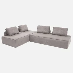 Sofá modular em veludo canelado, 4 lugares