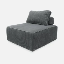Sofá modular em veludo canelado, 4 lugares