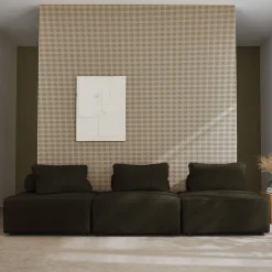 Sofá modular em veludo canelado, 3 lugares