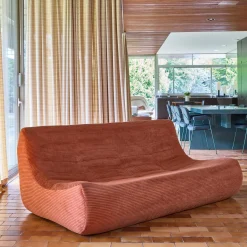 Sofá modular em veludo canelado, 3 lugares