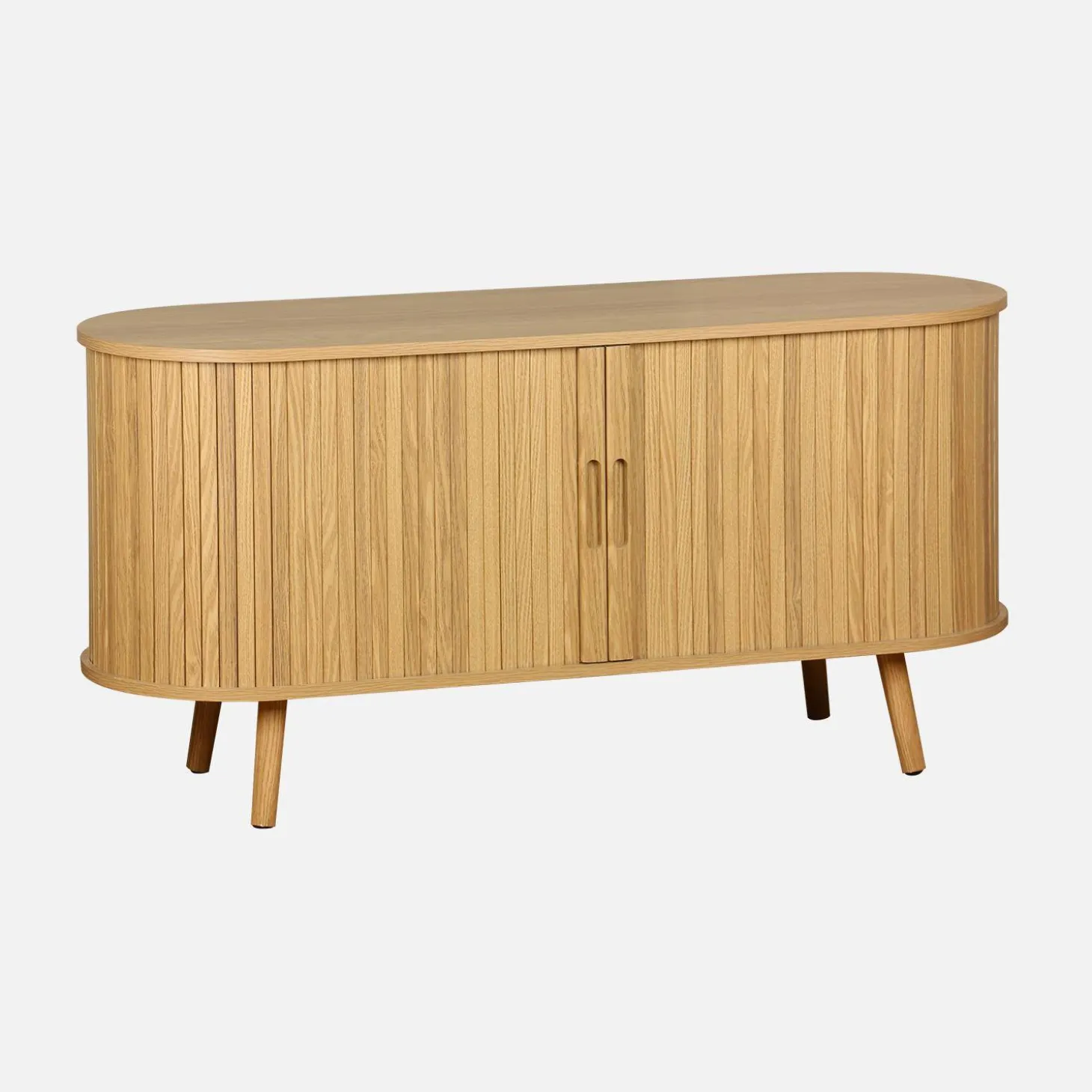 Suporte de TV escandinavo com portas ranhuradas, 120cm