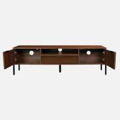 Suporte de TV vintage com efeito de madeira de nogueira 151,5cm
