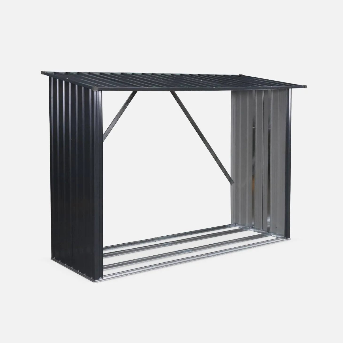Suporte para lenha em aço galvanizado, set de 2