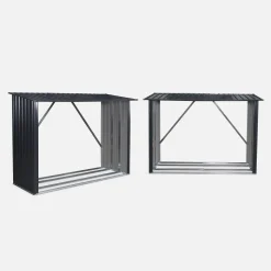 Suporte para lenha em aço galvanizado, set de 2