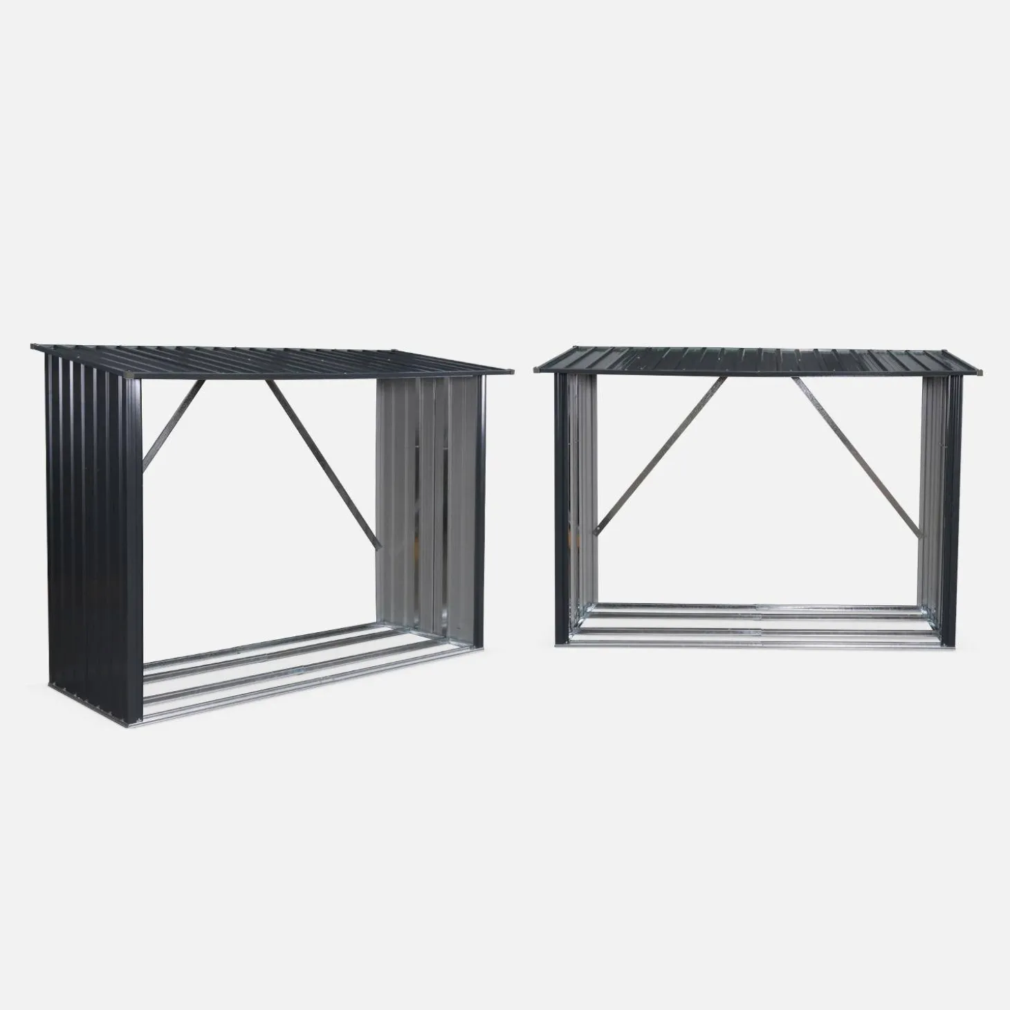 Suporte para lenha em aço galvanizado, set de 2