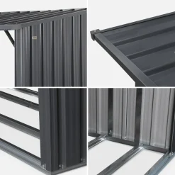 Suporte para lenha em aço galvanizado, 80x215x155cm