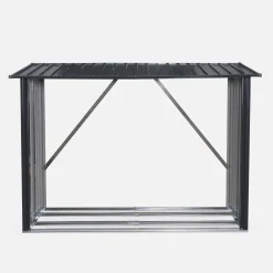 Suporte para lenha em aço galvanizado, 80x215x155cm