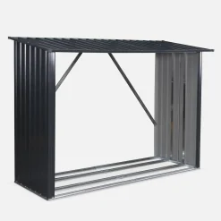 Suporte para lenha em aço galvanizado, 80x215x155cm