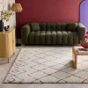 Tapete felpudo, estilo berbere, creme e multicolorido