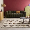 Tapete interior com motivos étnicos, bege