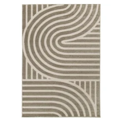 Tapete interior com padrão gráfico cinza-acastanhado
