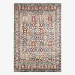 Tapete interior com padrão oriental multicolorido