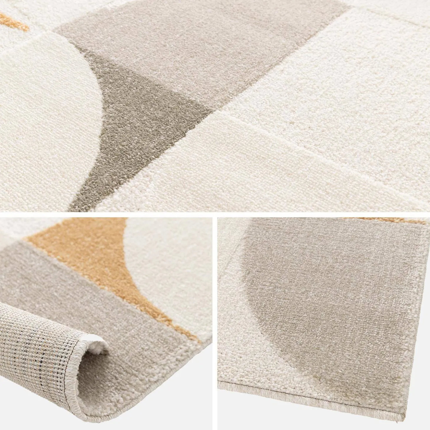 Tapete interior com padrão retro em creme